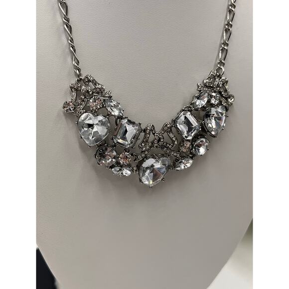 Betsey Johnson Vintage Bling Rhinestone Bow Collar Statement‎ Necklace - Picture 2 of 9